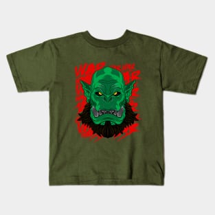 War Craft Orc Head with Background Kids T-Shirt